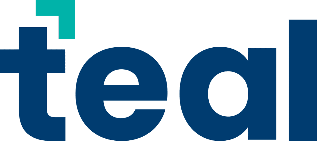 Teal logo wordmark blue
