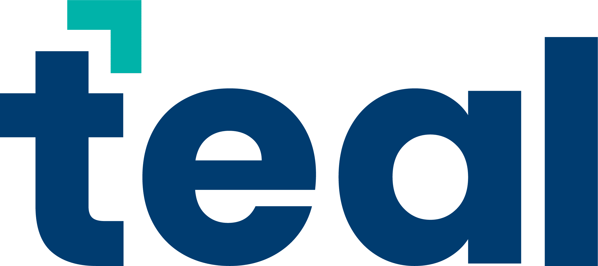 Teal logo wordmark blue