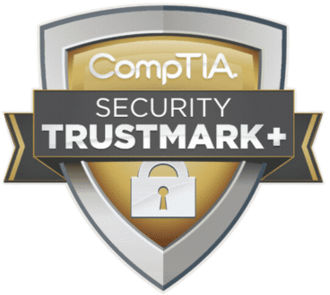 CompTIA Security Trustmark+ badge, confirming Teal meets CompTIA's verified standards for cybersecurity practices, policies, and staff competency.