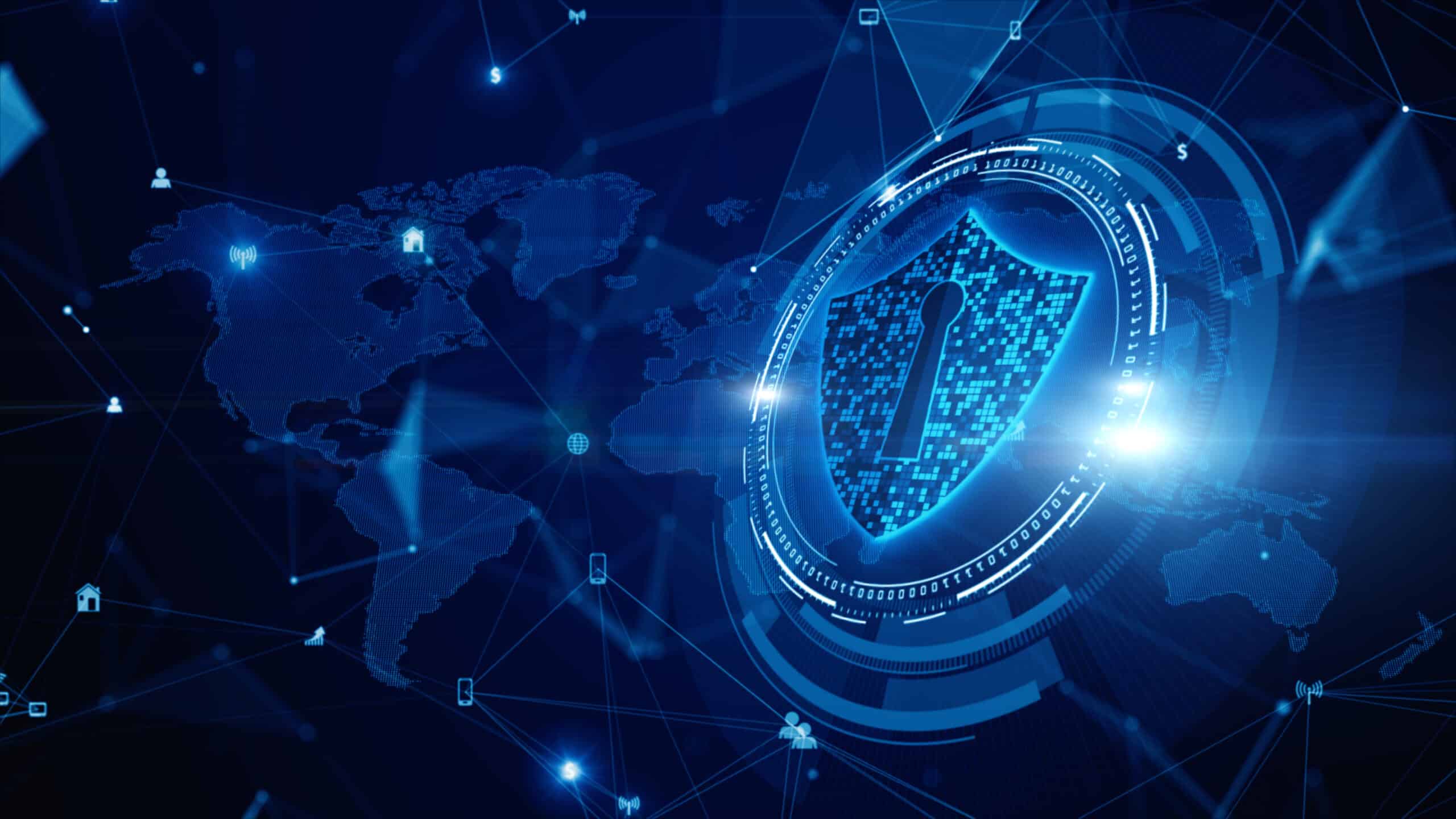 Shield Icon Cyber Security, Digital Data Network Protection