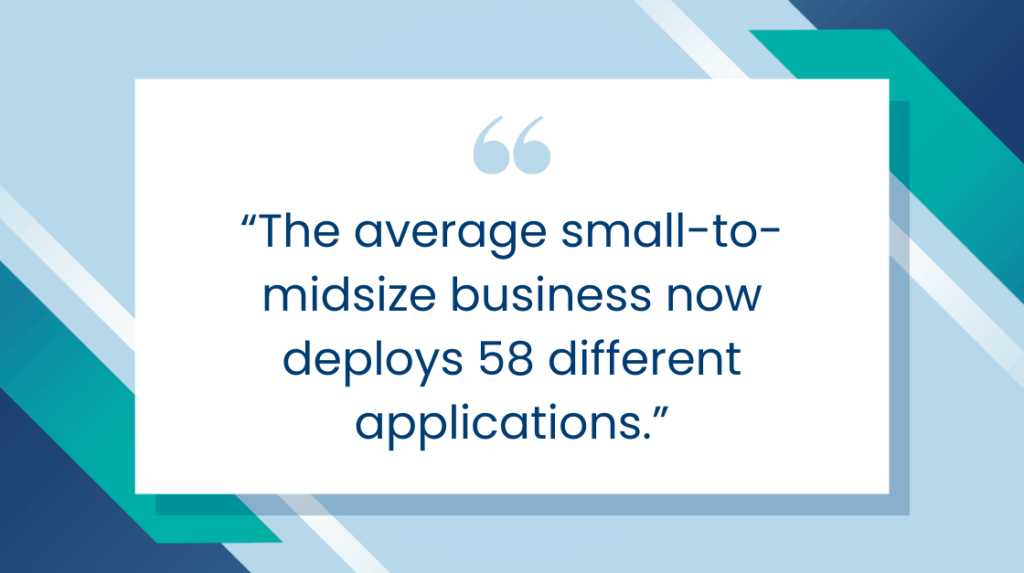 The average small-to-midsize business now deploys 58 different applications.