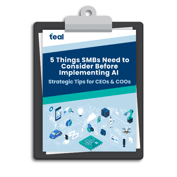 5 Things to Consider Before Implementing AI Tip Sheet Mockup